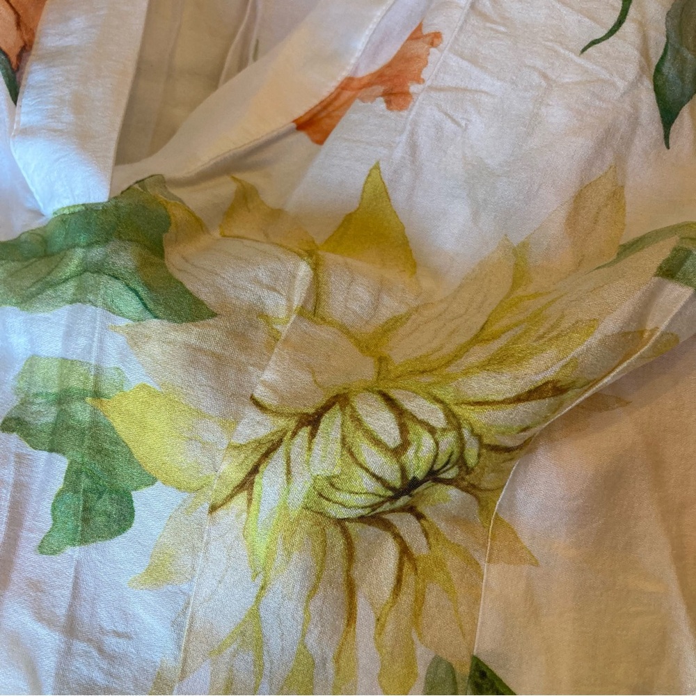 H&M White Orange Yellow Floral Print Midi Maxi Dress - Picture 4 of 16